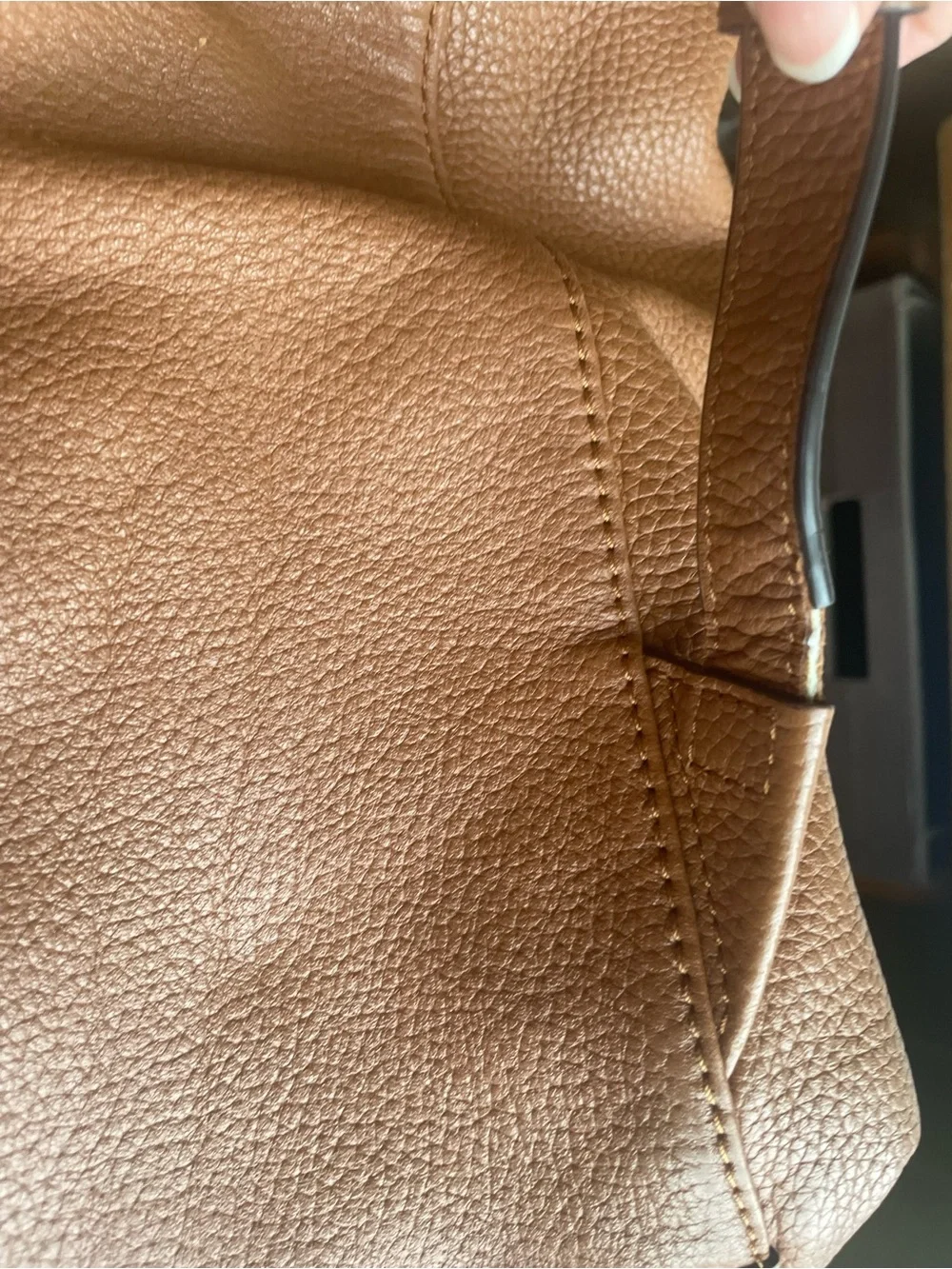 Michael Kors Brown Pebbled Leather Drawstring Backpack with Signature Wallet